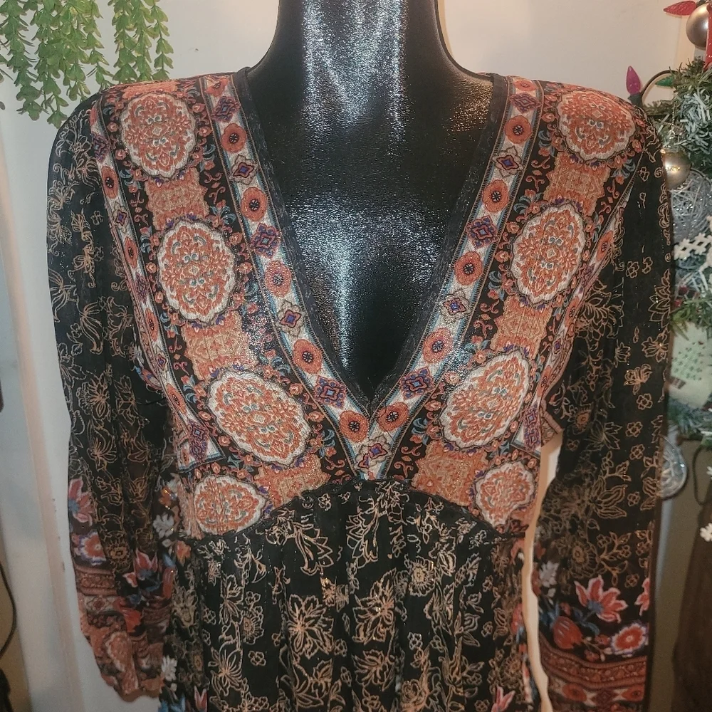 Rose & Olive Boho Chic Long Sleeve Tunic S - Picture 2 of 8